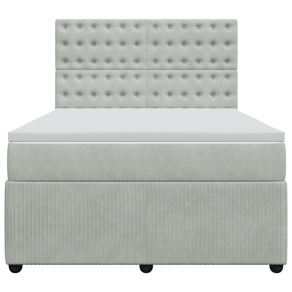 Sommier à lattes de lit et matelas Gris clair 140x200cm Velours