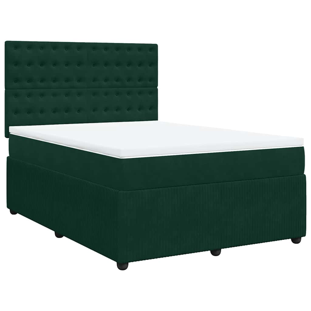Sommier à lattes de lit et matelas Vert foncé 140x200cm Velours - XIOS