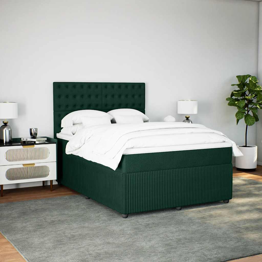 Sommier à lattes de lit et matelas Vert foncé 140x200cm Velours - XIOS