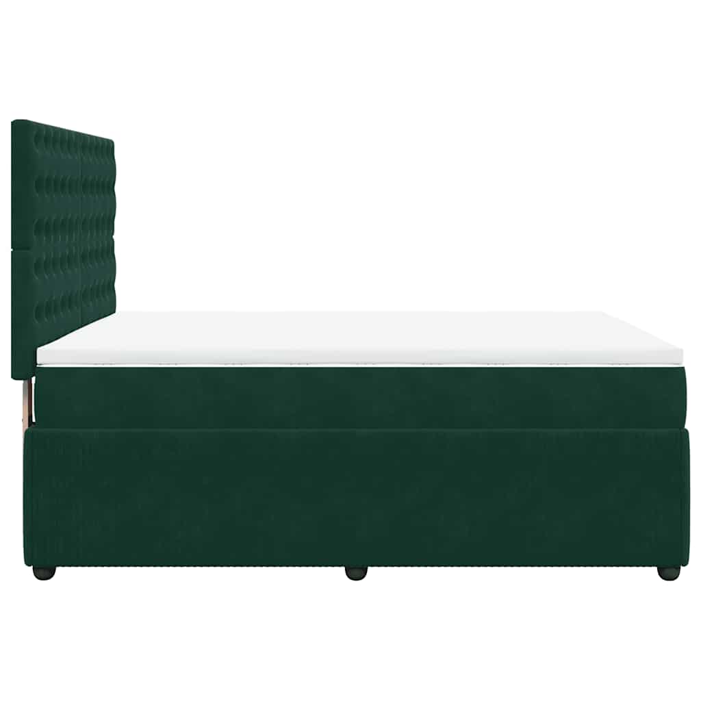 Sommier à lattes de lit et matelas Vert foncé 140x200cm Velours - XIOS
