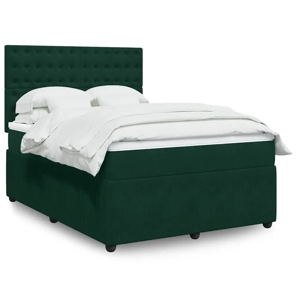 Sommier à lattes de lit et matelas Vert foncé 140x200cm Velours - XIOS