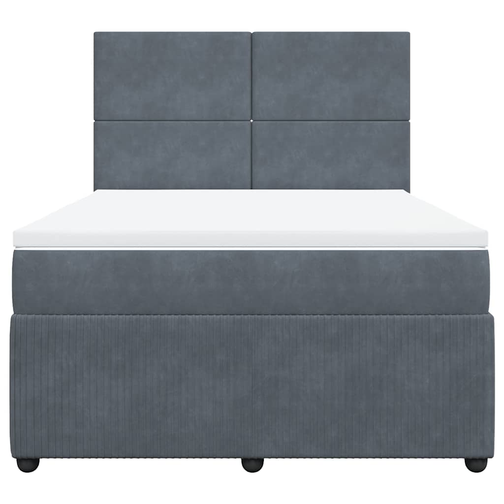 Sommier à lattes de lit et matelas Gris foncé 160x200cm Velours - XIOS