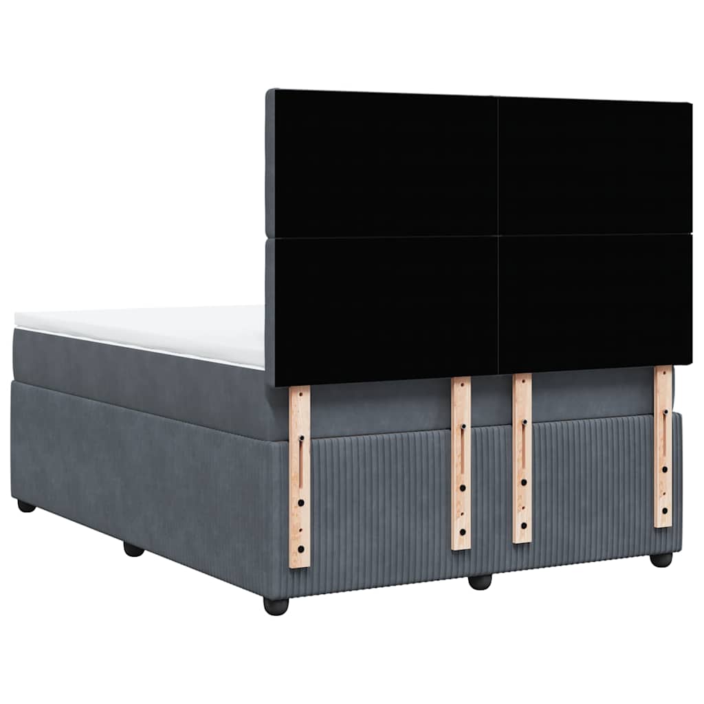 Sommier à lattes de lit et matelas Gris foncé 160x200cm Velours - XIOS