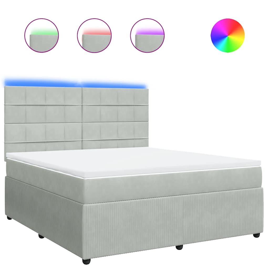 Sommier à lattes de lit et matelas Gris clair 180x200cm Velours - XIOS