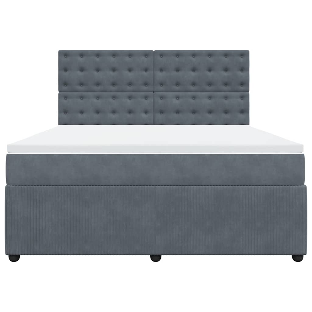 Sommier à lattes de lit et matelas Gris foncé 180x200cm Velours - XIOS
