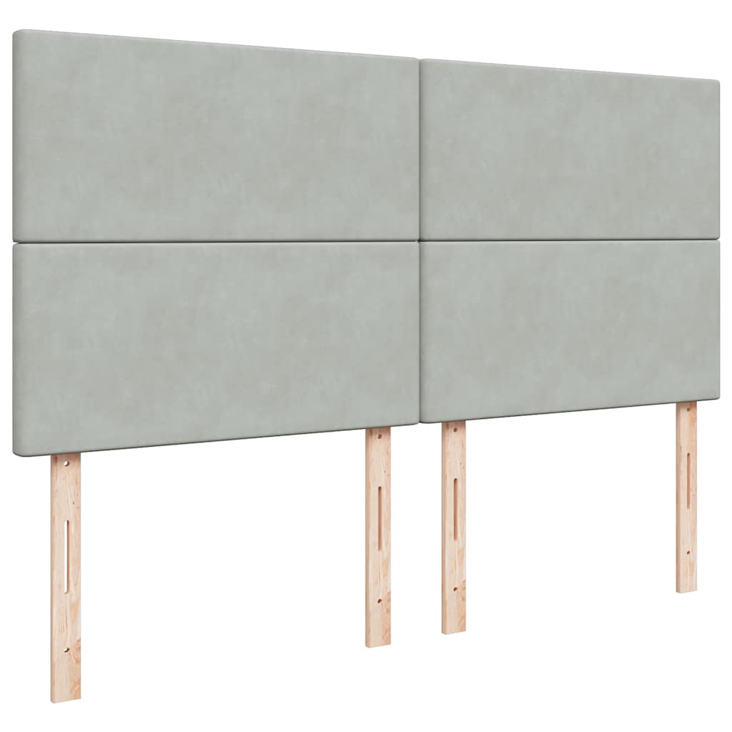 Sommier à lattes de lit et matelas Gris clair 200x200cm Velours - XIOS