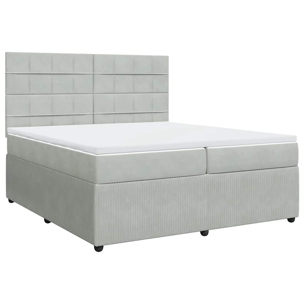 Sommier à lattes de lit et matelas Gris clair 200x200cm Velours - XIOS