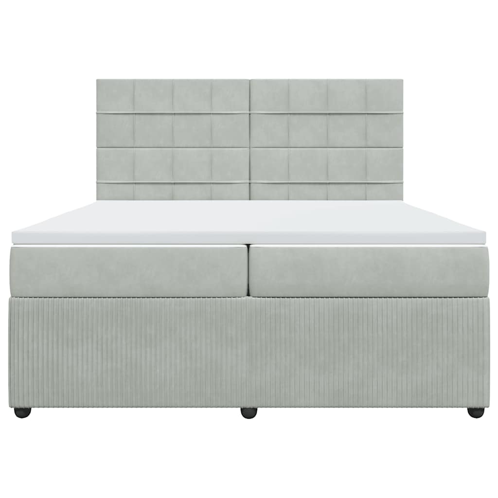 Sommier à lattes de lit et matelas Gris clair 200x200cm Velours - XIOS