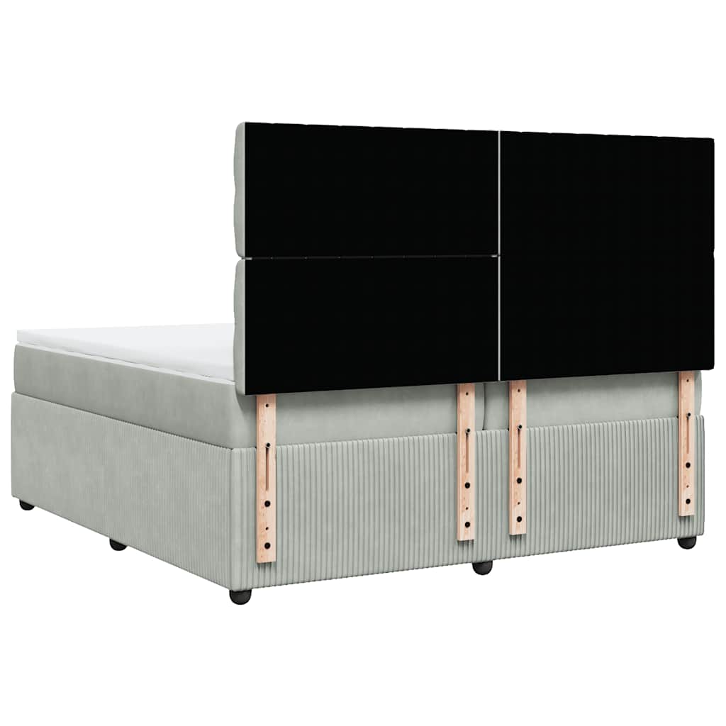 Sommier à lattes de lit et matelas Gris clair 200x200cm Velours - XIOS