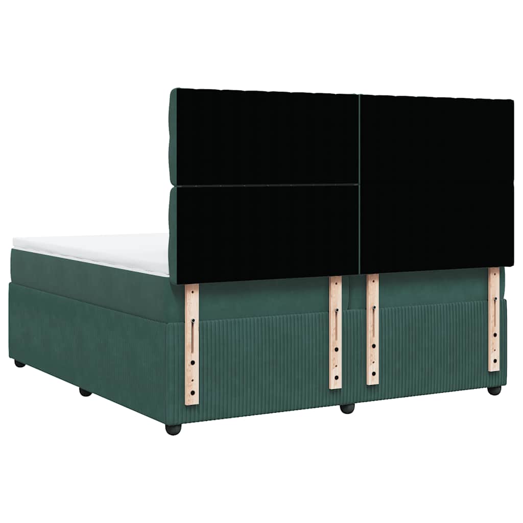 Sommier à lattes de lit et matelas Vert foncé 200x200cm Velours - XIOS