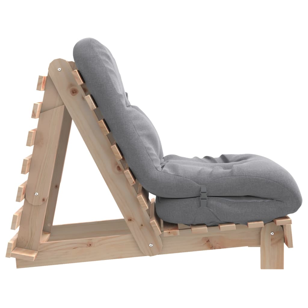 Canapé-lit futon avec matelas 60x206x11 cm bois massif de pin - XIOS