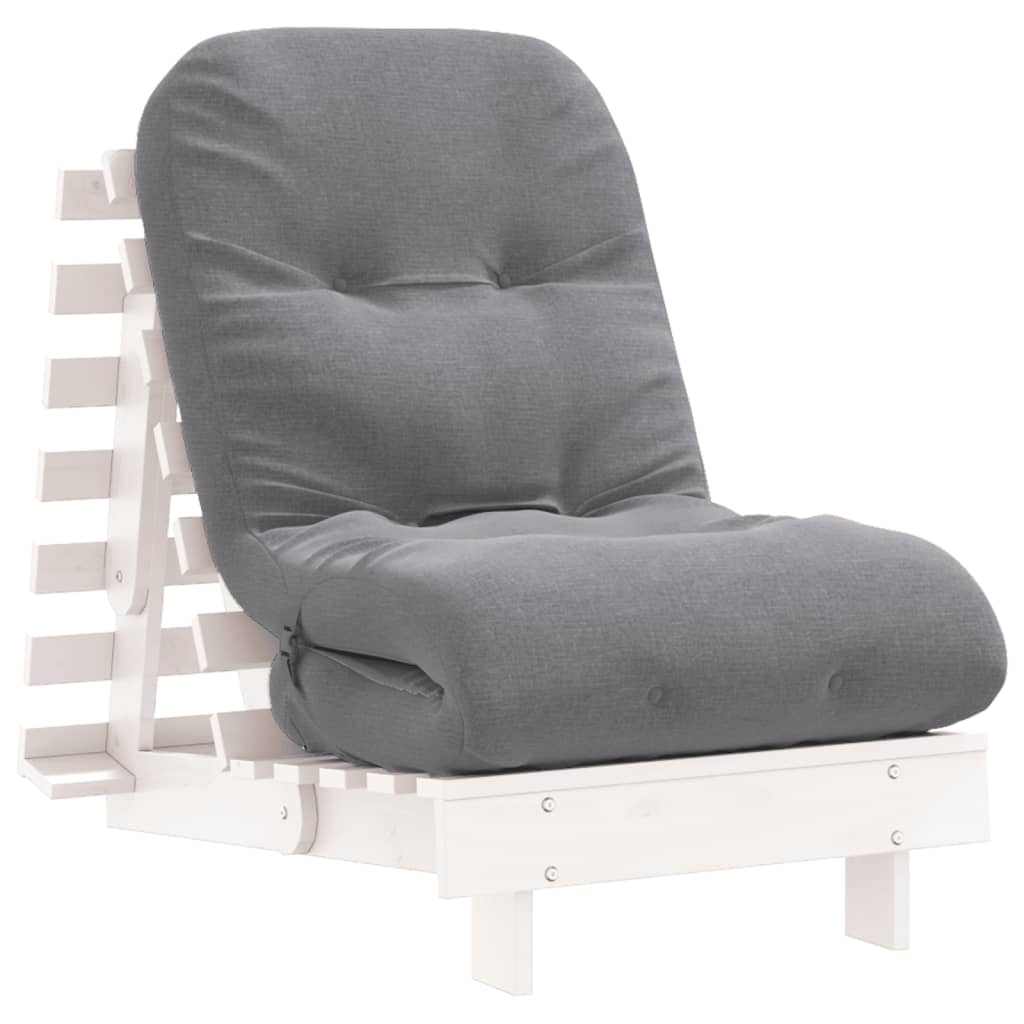 Canapé-lit futon avec matelas 60x206x11 cm bois massif de pin - XIOS