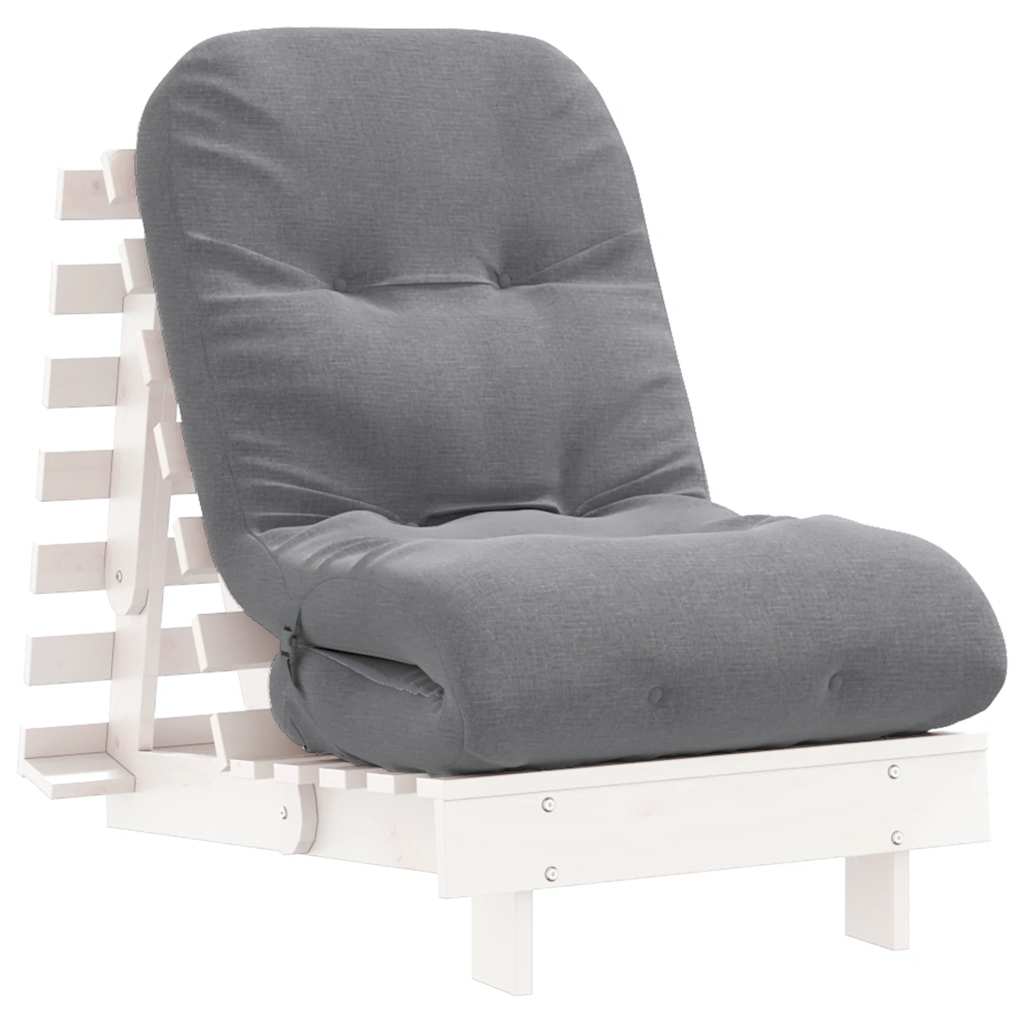 Canapé-lit futon avec matelas 60x206x11 cm bois massif de pin