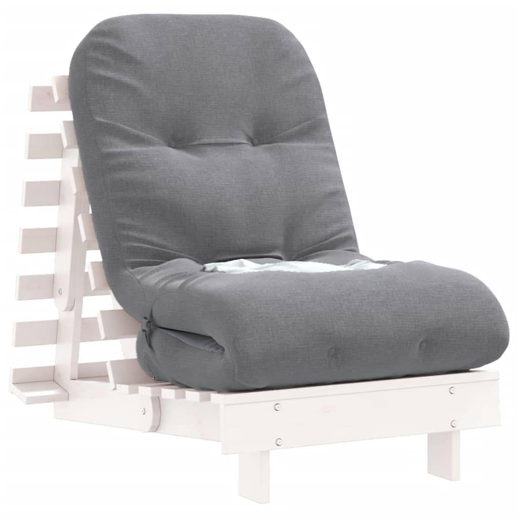 Canapé-lit futon avec matelas 60x206x11 cm bois massif de pin - XIOS