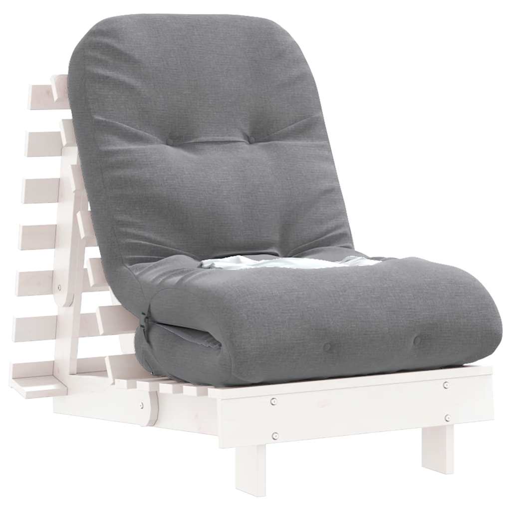 Canapé-lit futon avec matelas 60x206x11 cm bois massif de pin