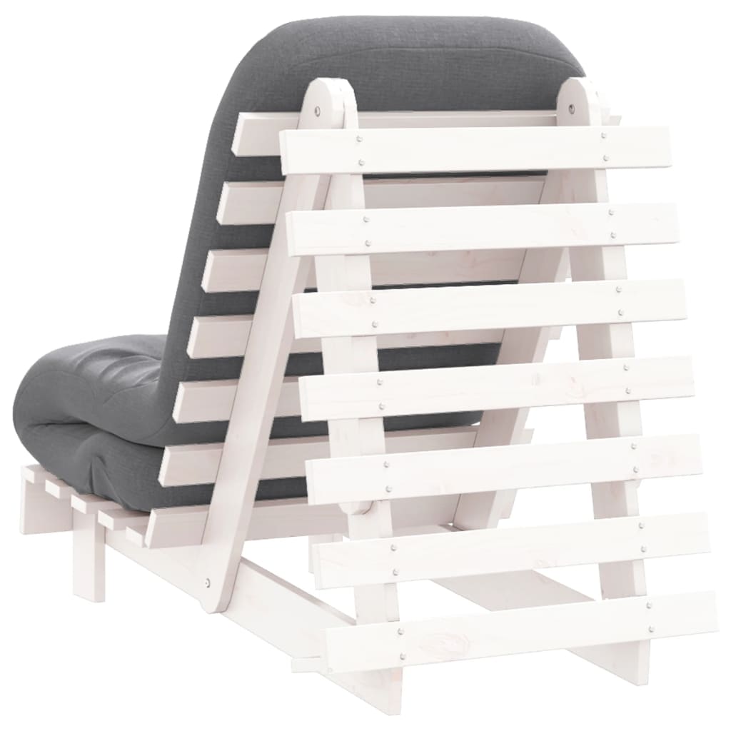 Canapé-lit futon avec matelas 60x206x11 cm bois massif de pin