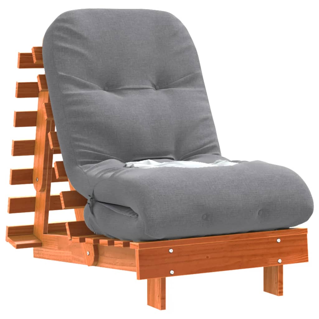 Canapé-lit futon avec matelas 60x206x11 cm bois massif de pin - XIOS