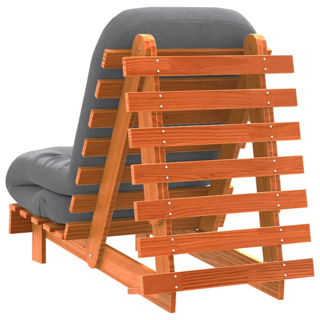 Canapé-lit futon avec matelas 60x206x11 cm bois massif de pin - XIOS