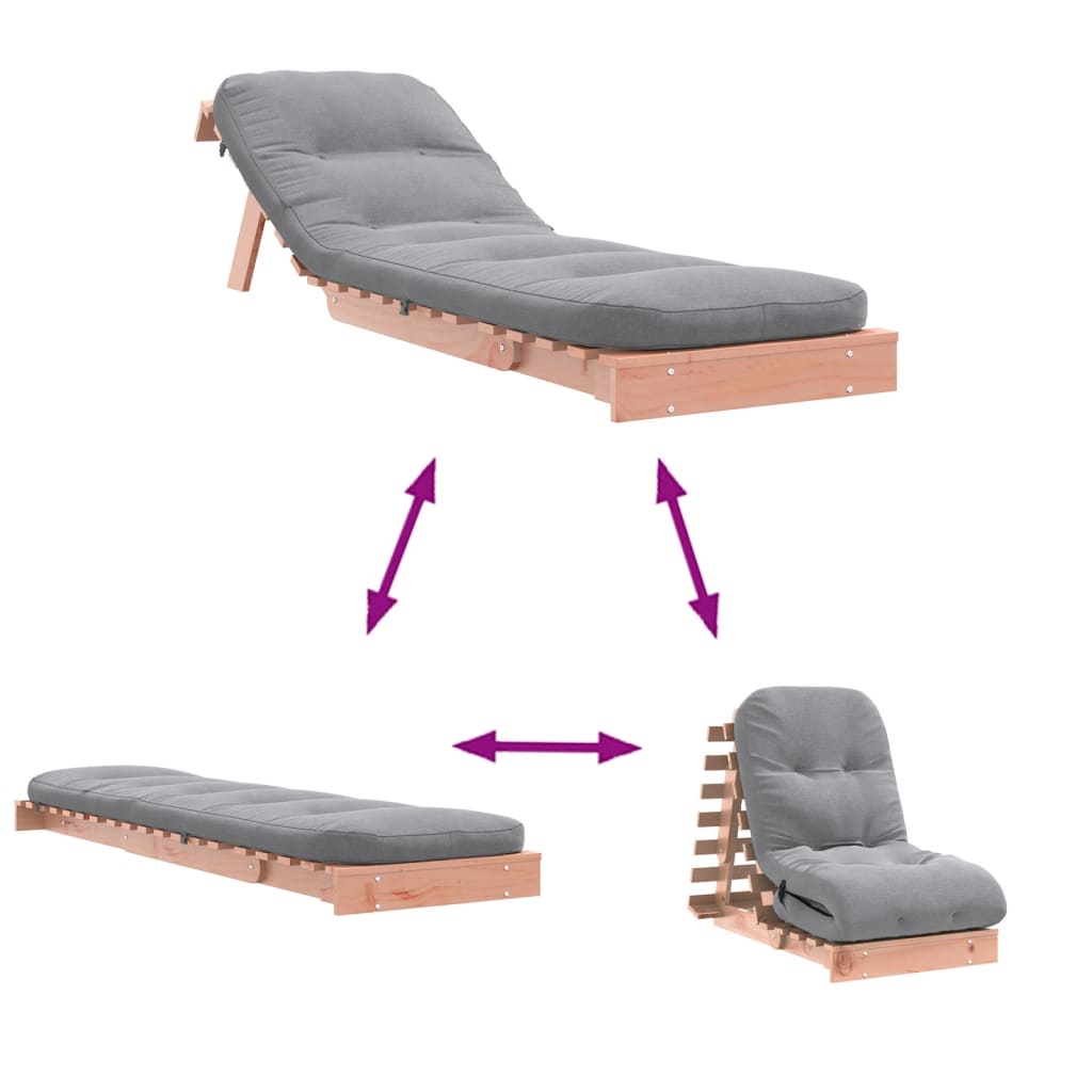 Canapé-lit futon avec matelas 60x206x11 cm bois massif douglas - XIOS