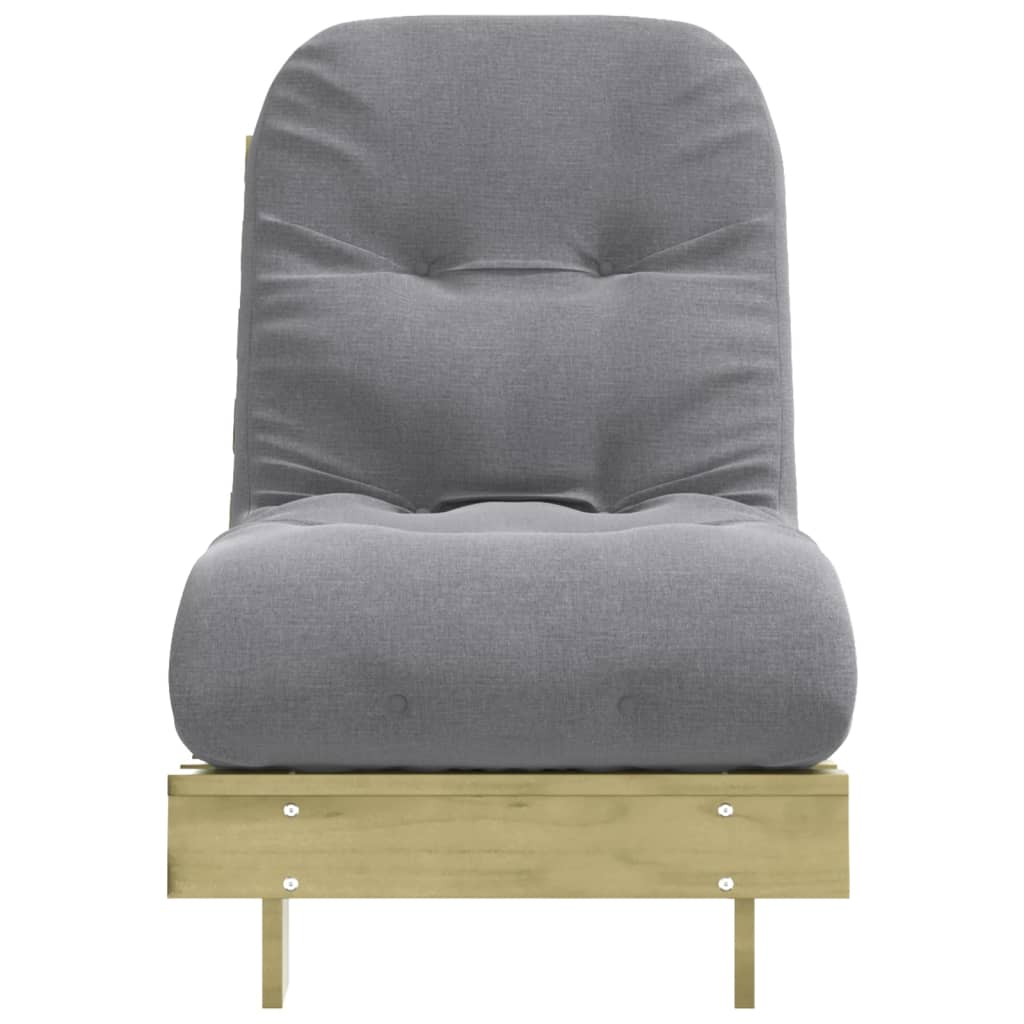 Canapé-lit futon avec matelas 60x206x11 cm bois de pin imprégné - XIOS