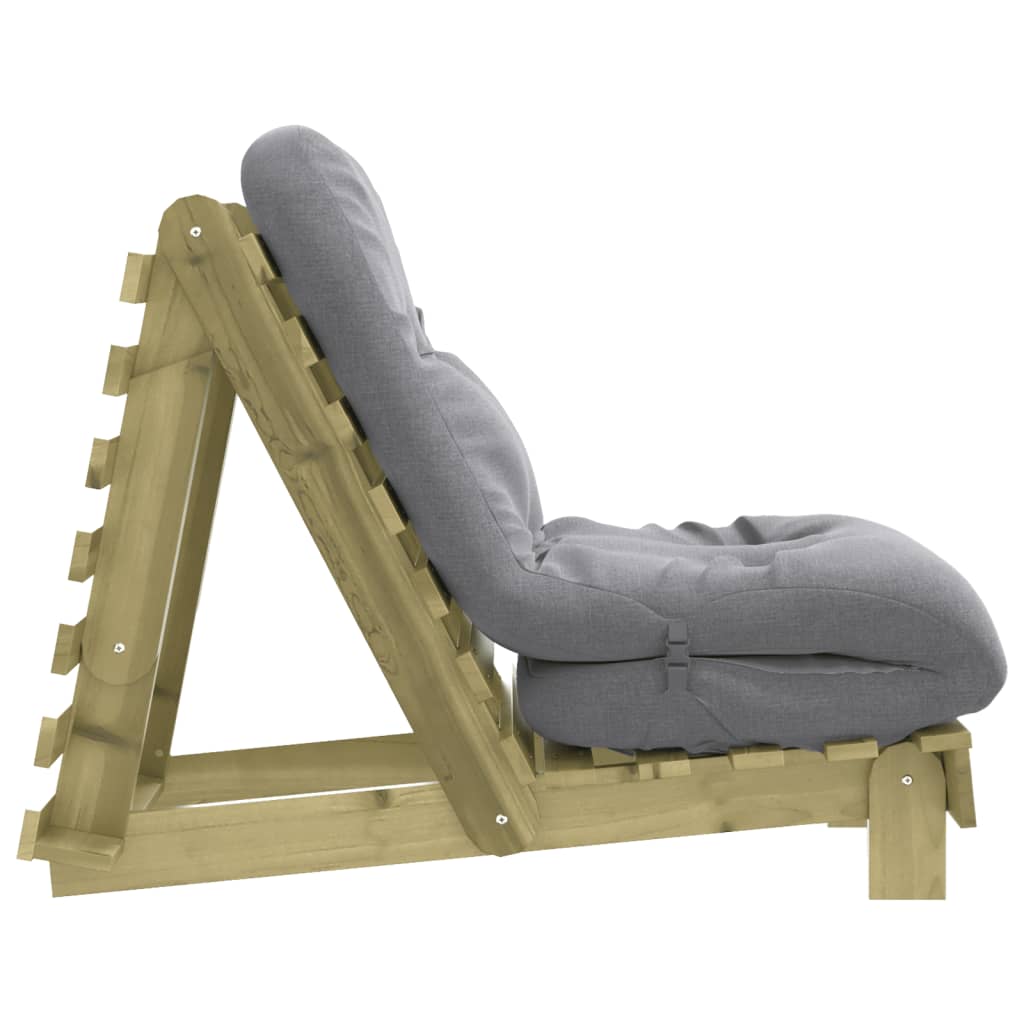 Canapé-lit futon avec matelas 60x206x11 cm bois de pin imprégné - XIOS