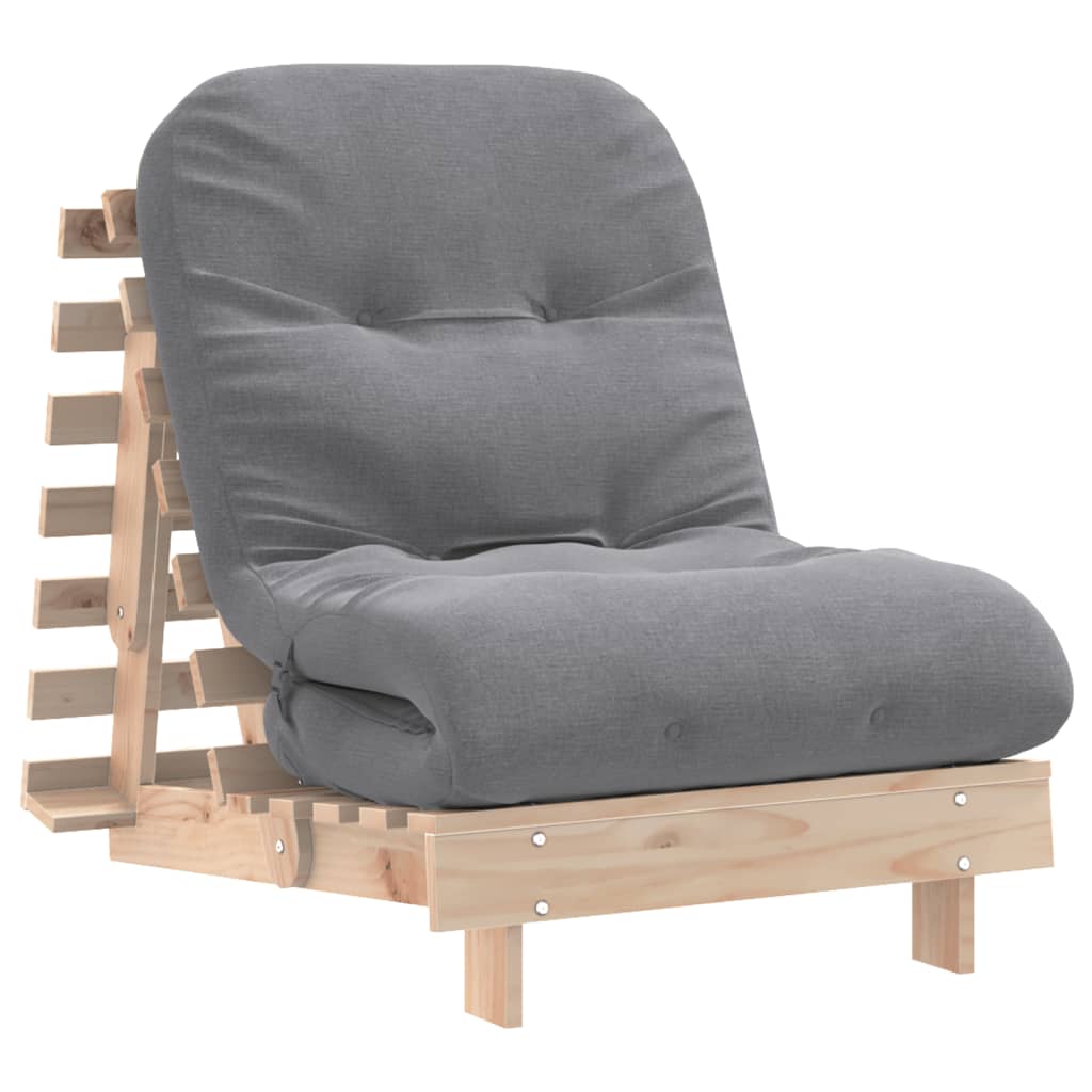 Canapé-lit futon avec matelas 70x206x11 cm bois massif de pin - XIOS