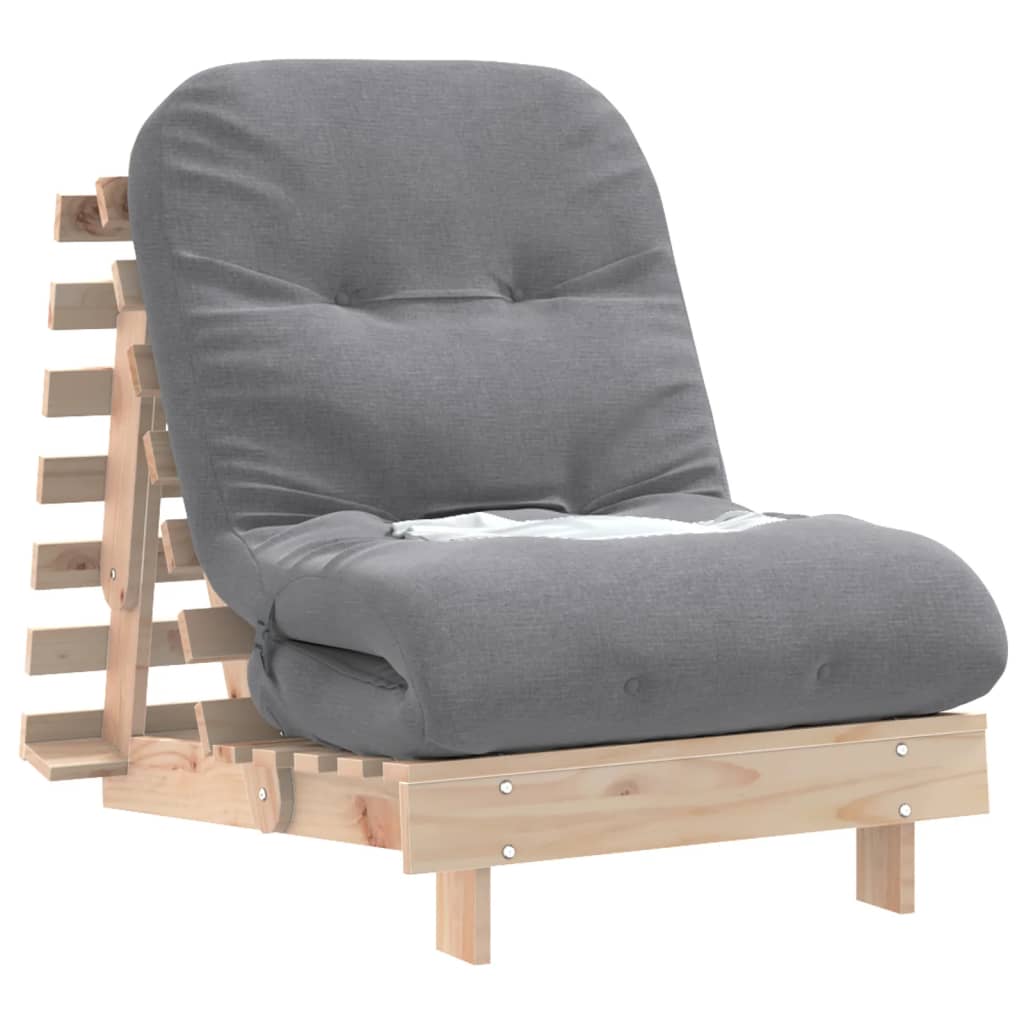 Canapé-lit futon avec matelas 70x206x11 cm bois massif de pin - XIOS