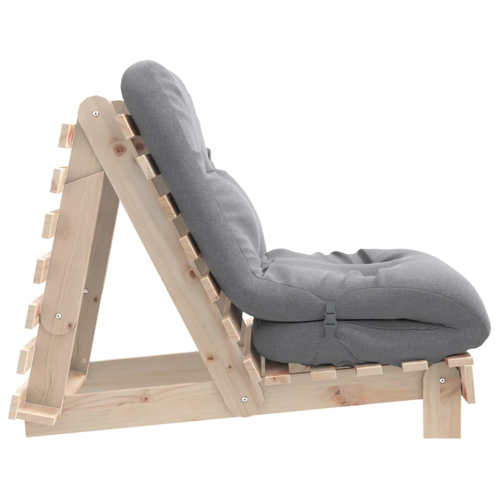Canapé-lit futon avec matelas 70x206x11 cm bois massif de pin - XIOS