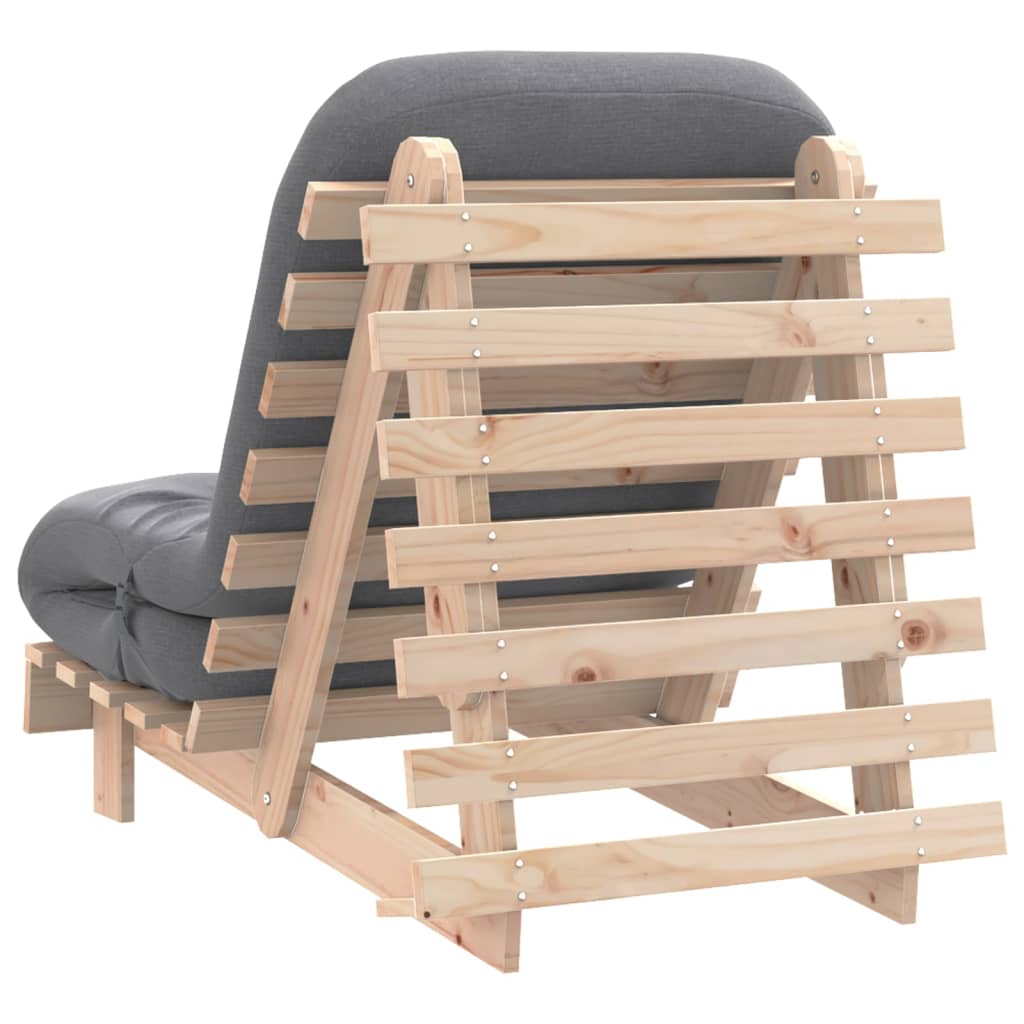Canapé-lit futon avec matelas 70x206x11 cm bois massif de pin - XIOS