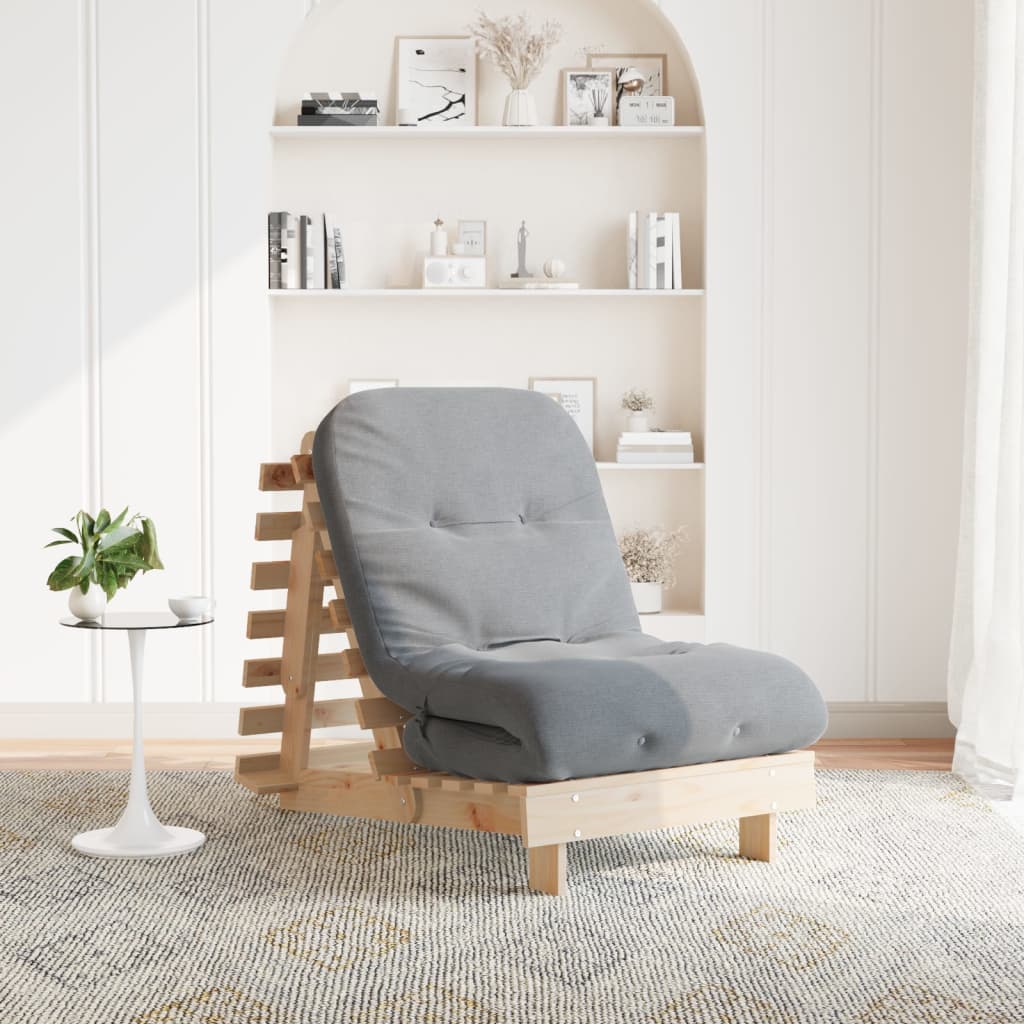 Canapé-lit futon avec matelas 70x206x11 cm bois massif de pin - XIOS