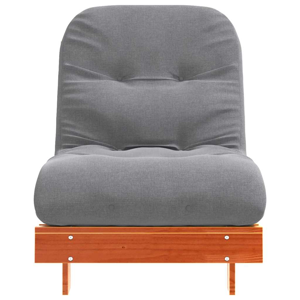 Canapé-lit futon avec matelas 70x206x11 cm bois massif de pin