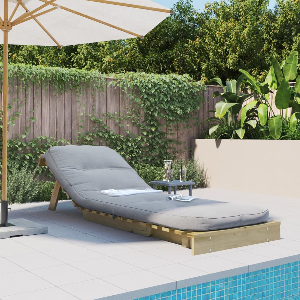 Canapé-lit futon avec matelas 70x206x11 cm bois de pin imprégné - XIOS