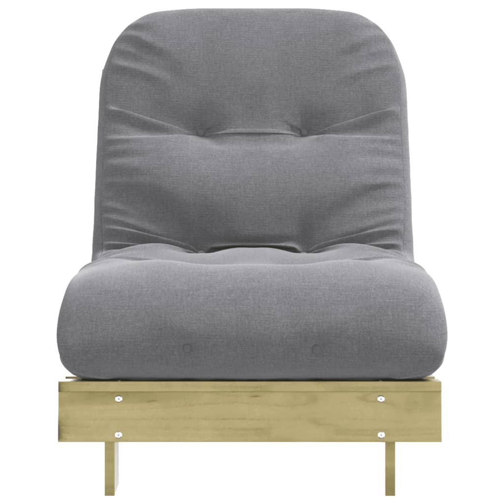 Canapé-lit futon avec matelas 70x206x11 cm bois de pin imprégné - XIOS