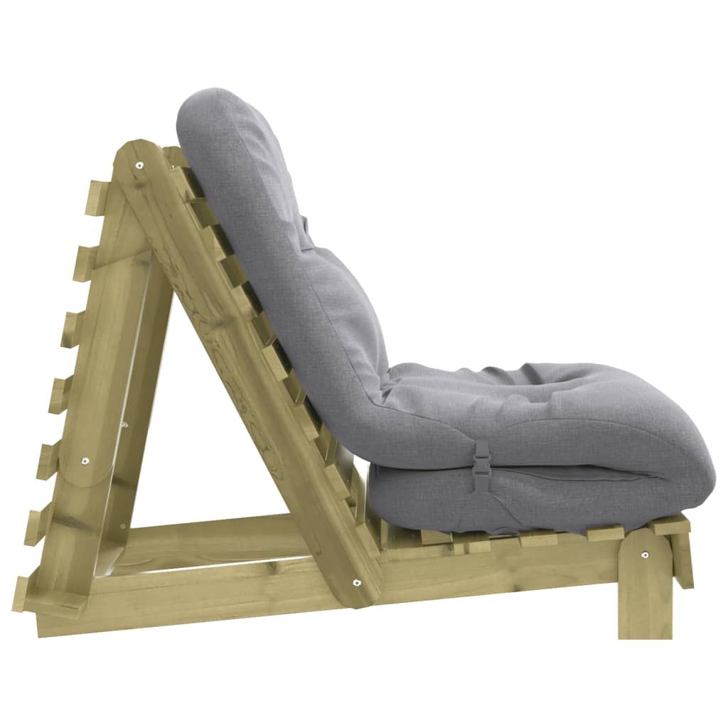 Canapé-lit futon avec matelas 70x206x11 cm bois de pin imprégné - XIOS