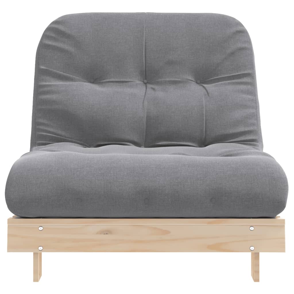 Canapé-lit futon avec matelas 80x206x11 cm bois massif de pin - XIOS