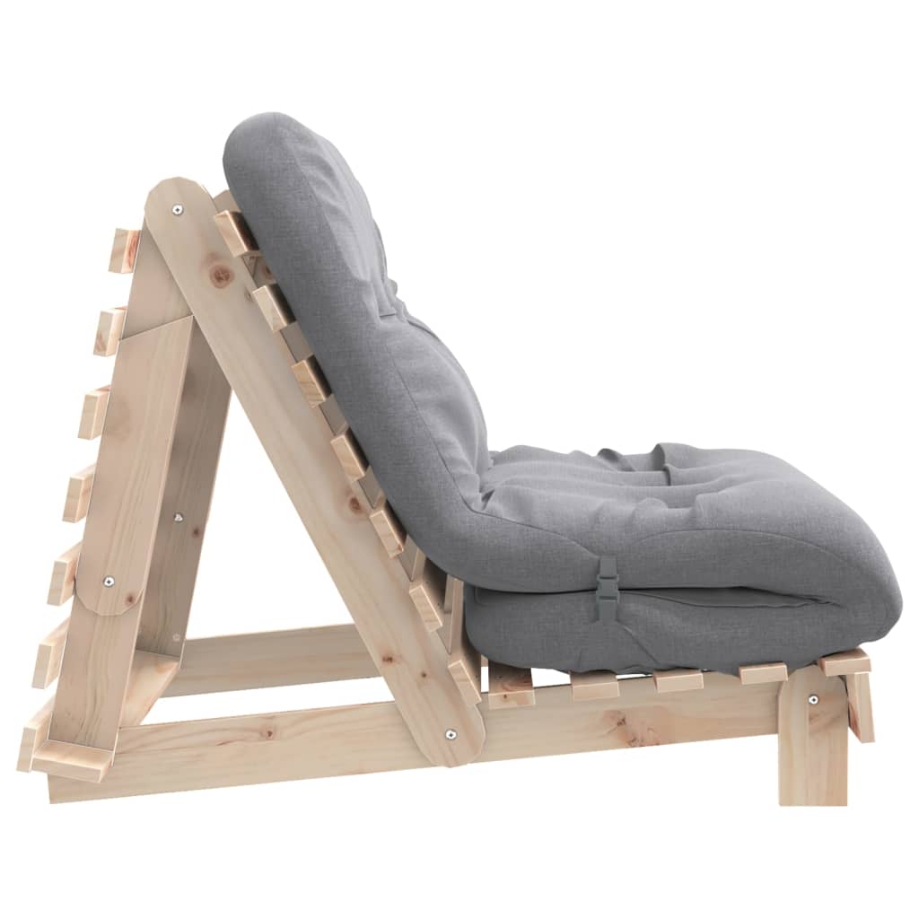 Canapé-lit futon avec matelas 80x206x11 cm bois massif de pin - XIOS
