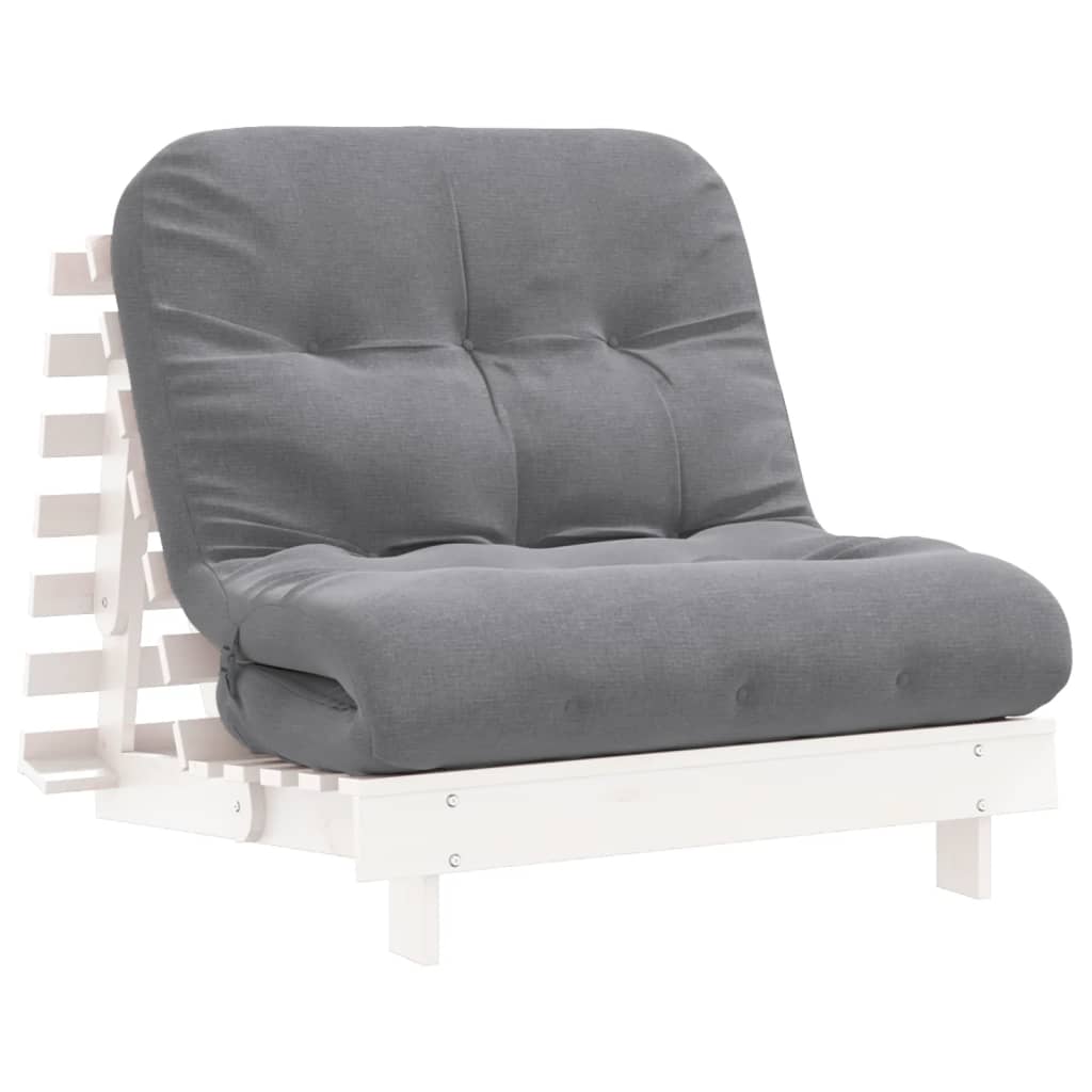 Canapé-lit futon avec matelas 80x206x11 cm bois massif de pin - XIOS