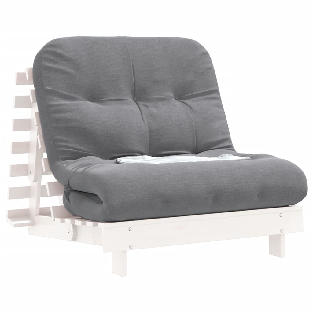 Canapé-lit futon avec matelas 80x206x11 cm bois massif de pin - XIOS