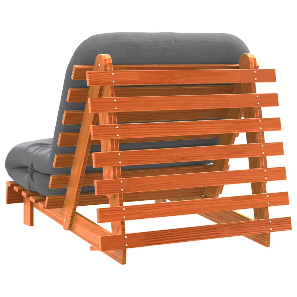 Canapé-lit futon avec matelas 80x206x11 cm bois massif de pin - XIOS