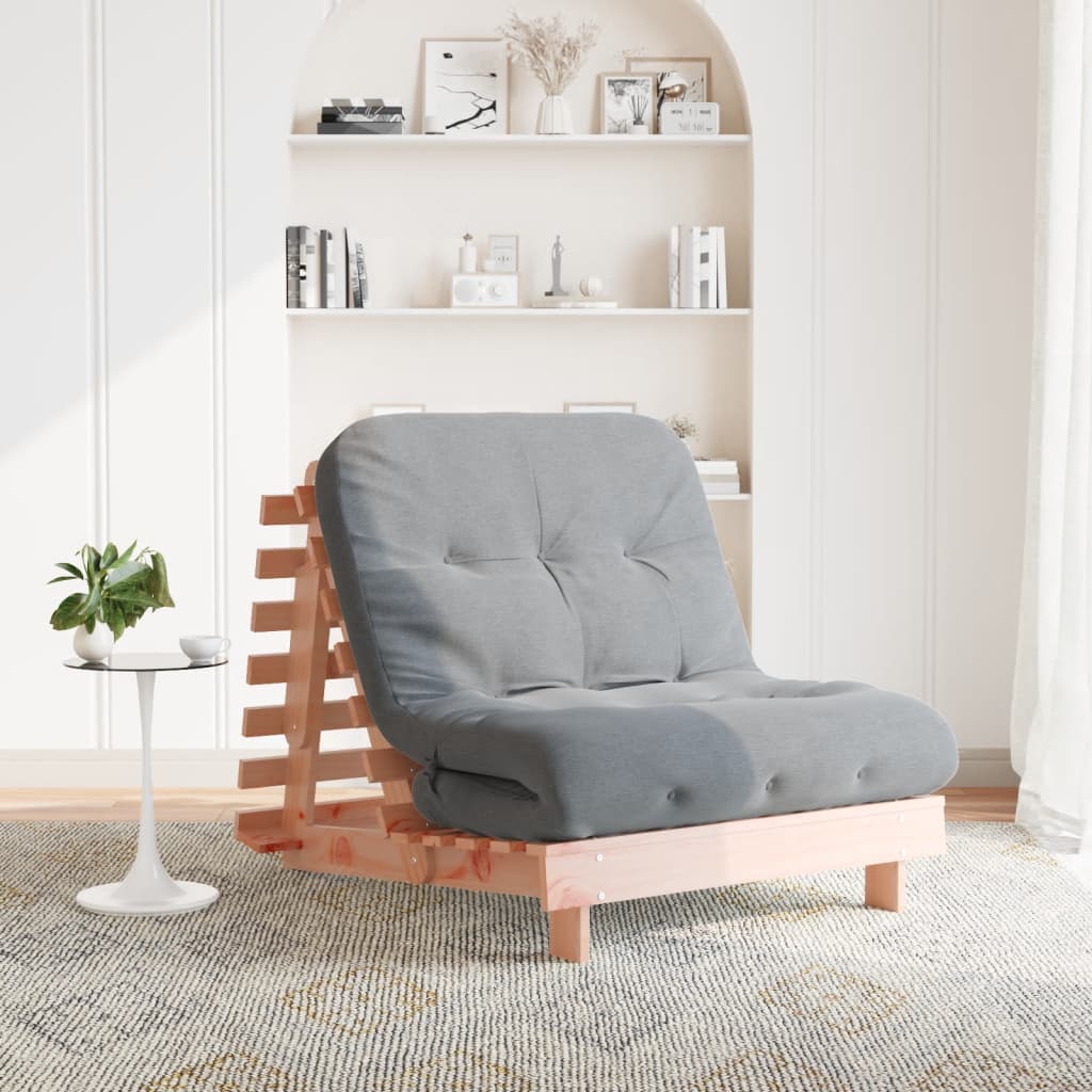 Canapé-lit futon avec matelas 80x206x11 cm bois massif douglas - XIOS