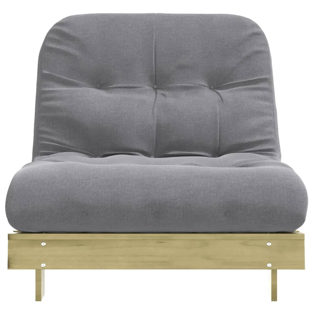 Canapé-lit futon avec matelas 80x206x11 cm bois de pin imprégné - XIOS