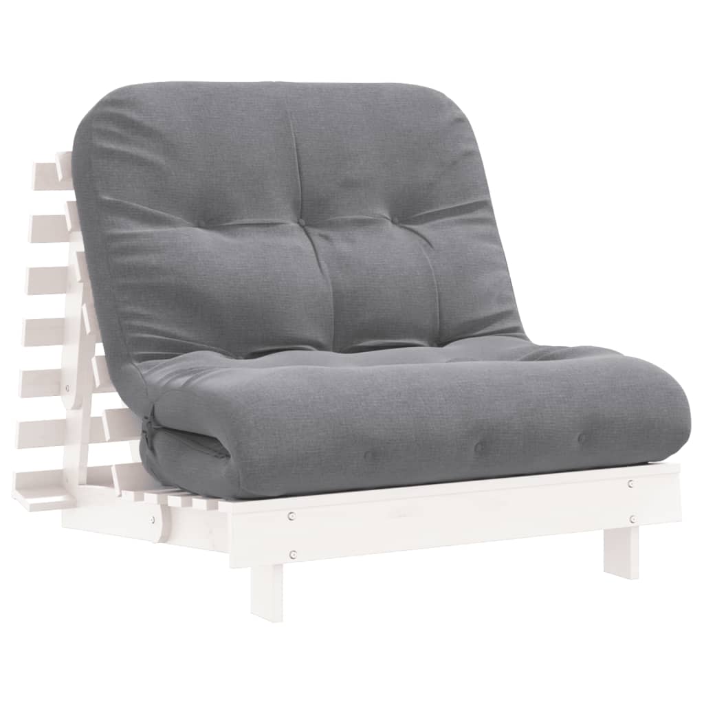 Canapé-lit futon avec matelas 90x206x11 cm bois massif de pin - XIOS