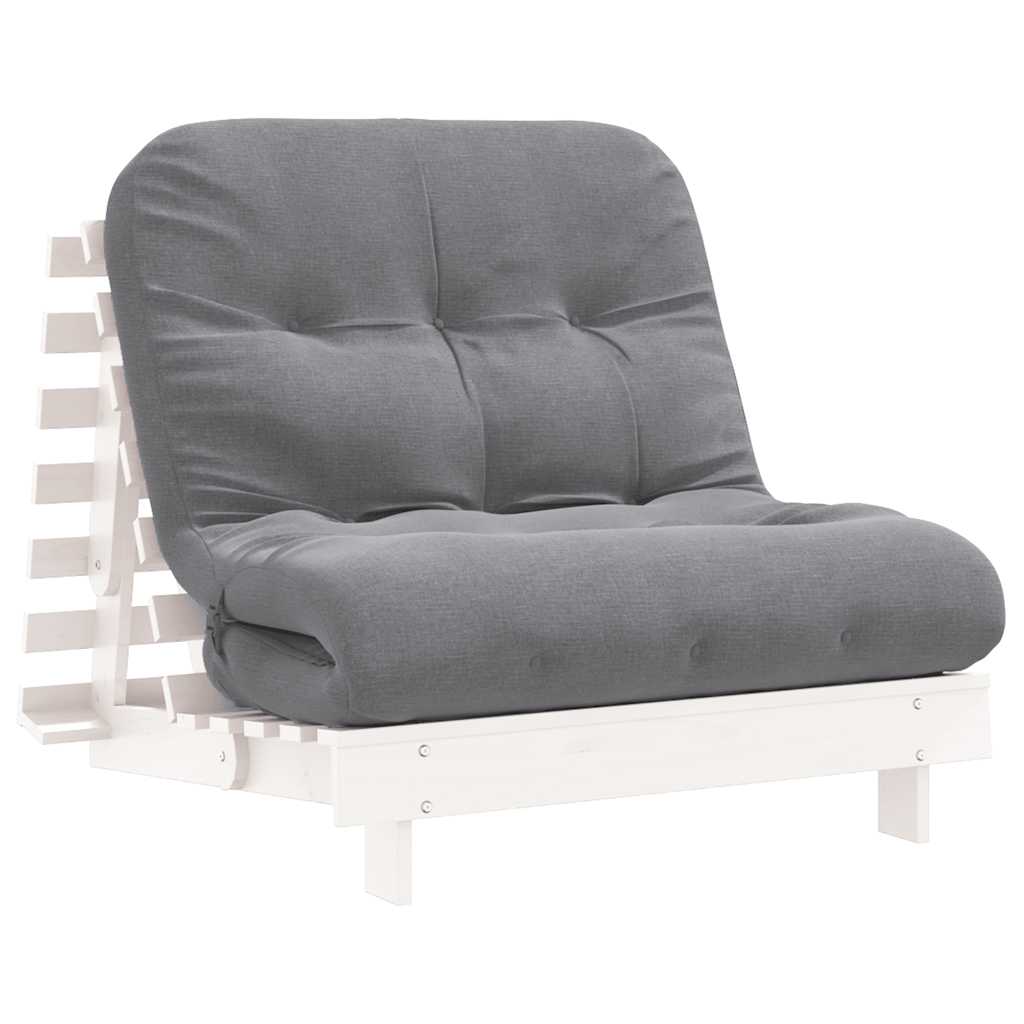 Canapé-lit futon avec matelas 90x206x11 cm bois massif de pin
