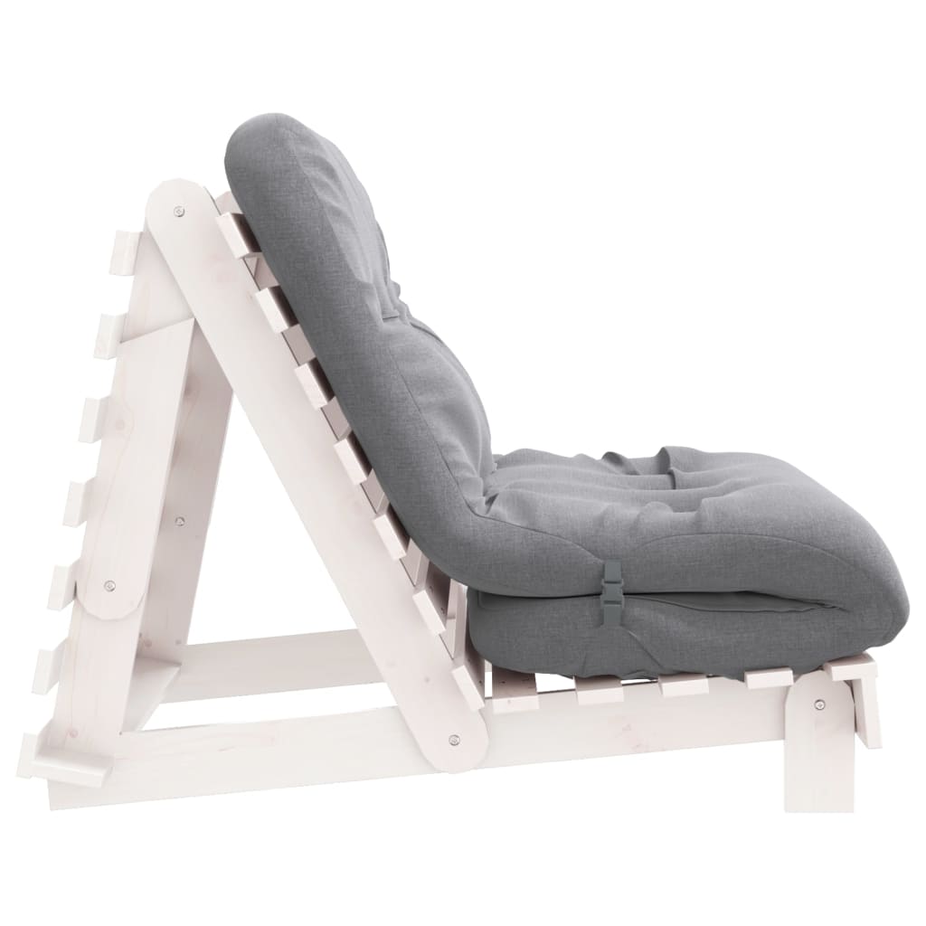 Canapé-lit futon avec matelas 90x206x11 cm bois massif de pin