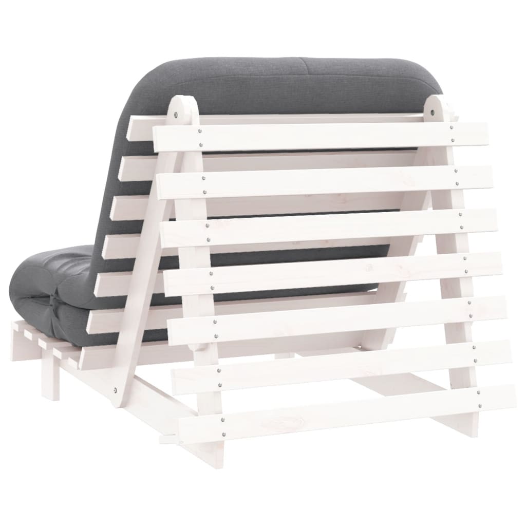 Canapé-lit futon avec matelas 90x206x11 cm bois massif de pin