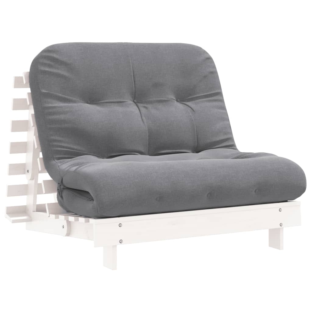 Canapé-lit futon avec matelas 100x206x11 cm bois massif de pin - XIOS