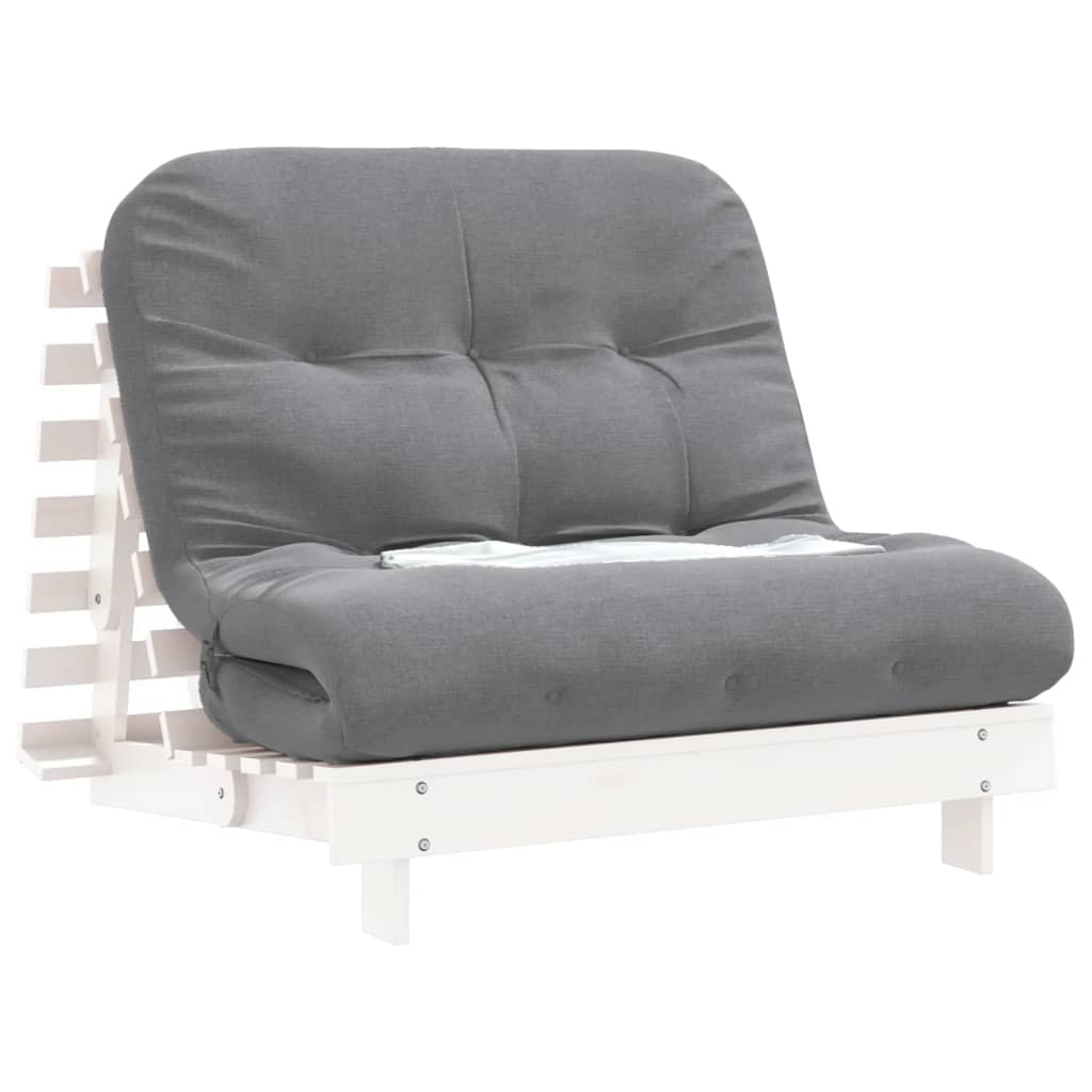 Canapé-lit futon avec matelas 100x206x11 cm bois massif de pin - XIOS