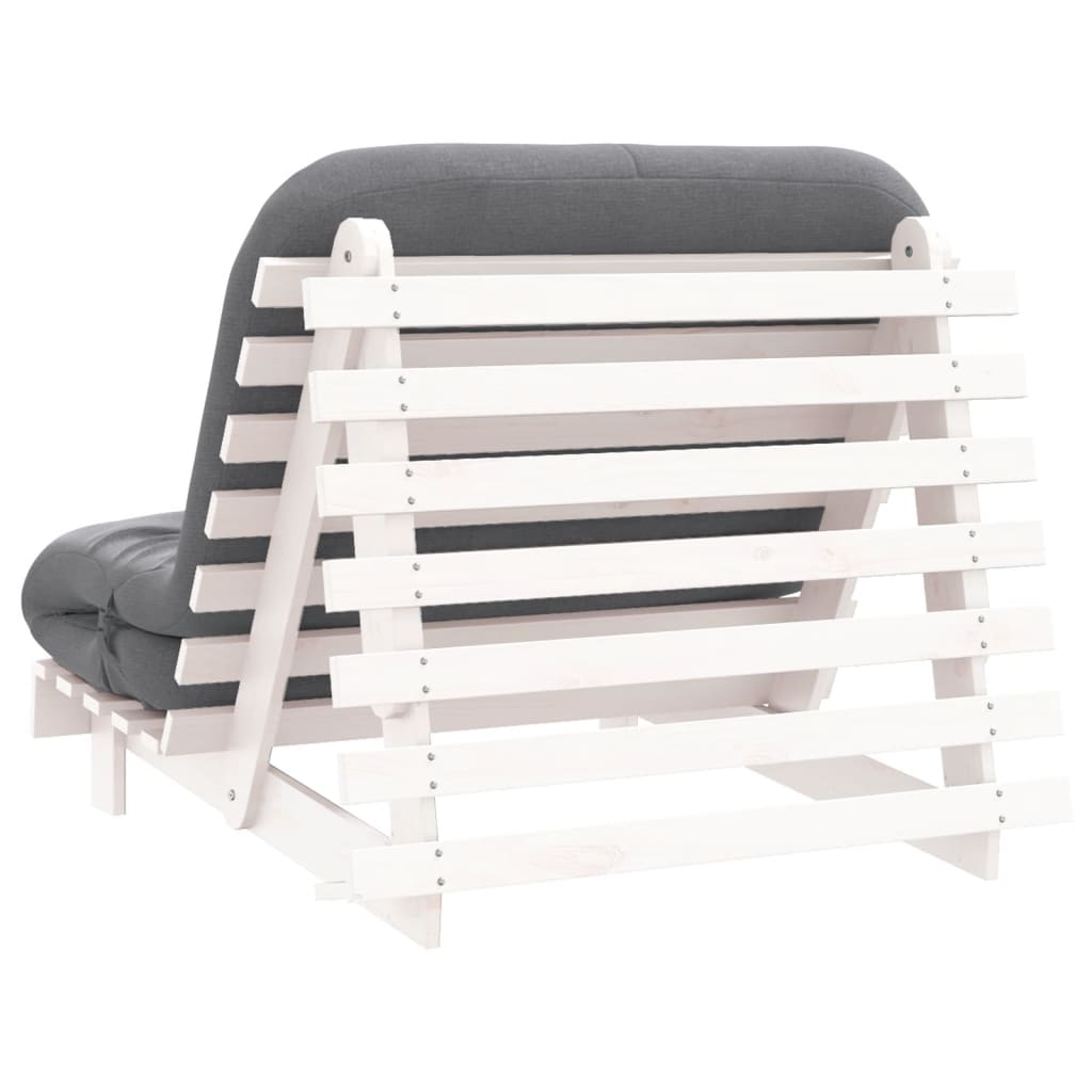 Canapé-lit futon avec matelas 100x206x11 cm bois massif de pin - XIOS