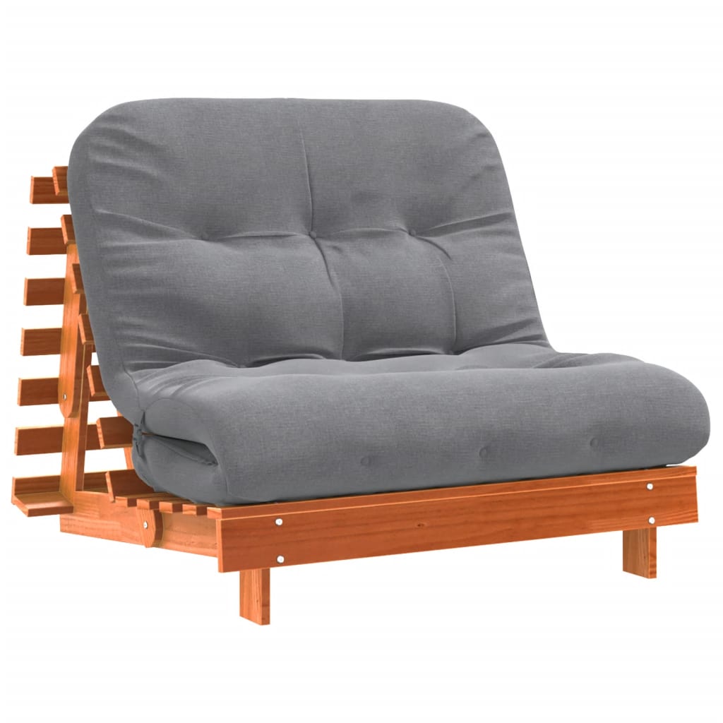 Canapé-lit futon avec matelas 100x206x11 cm bois massif de pin - XIOS