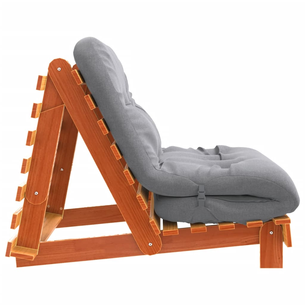 Canapé-lit futon avec matelas 100x206x11 cm bois massif de pin - XIOS